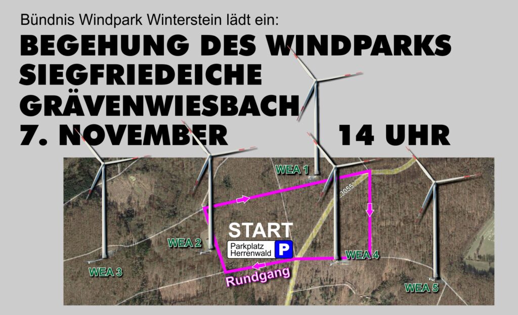Windparkbegehung Grävenwiesbach mit voraussichtlichem Rundgang
