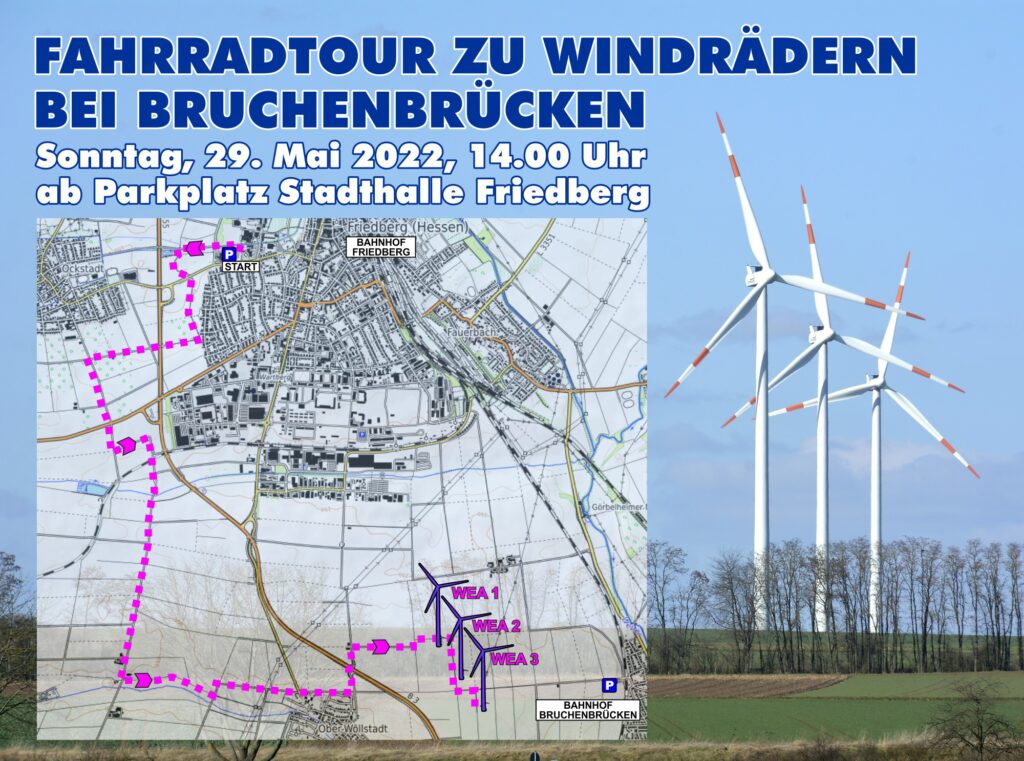 Radtour zu den Windrädern bei Bruchenbrücken
